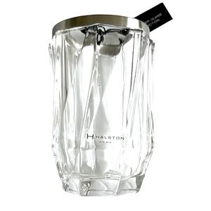 Halston GLASS Toothbrush Holder Clear Unique bathroom accessories NEW WITh TAGS